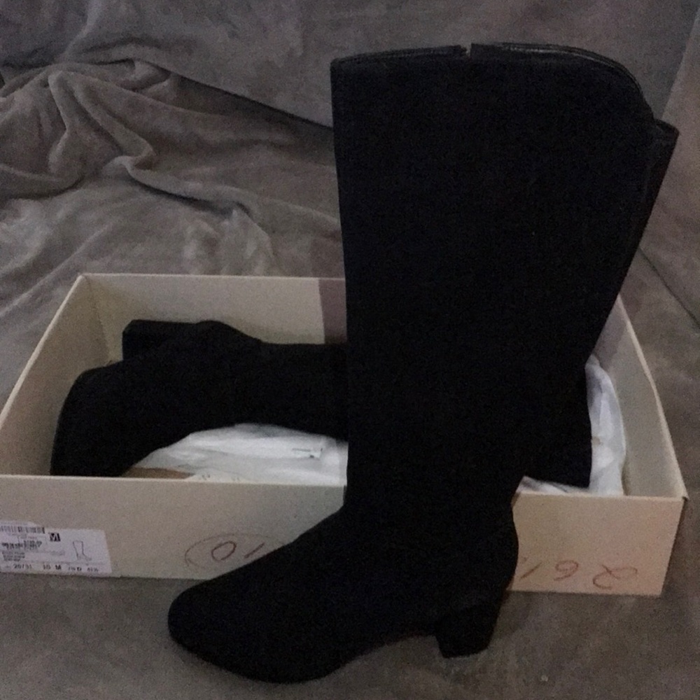 Clark’s black suede boots